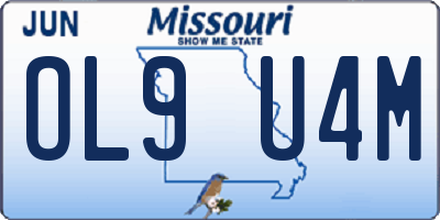 MO license plate OL9U4M