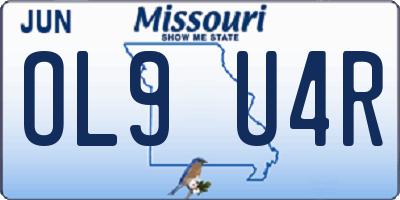 MO license plate OL9U4R