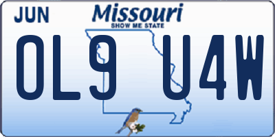 MO license plate OL9U4W