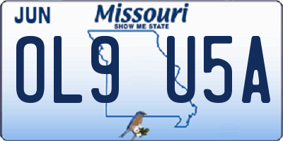 MO license plate OL9U5A