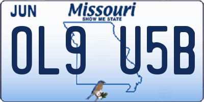 MO license plate OL9U5B