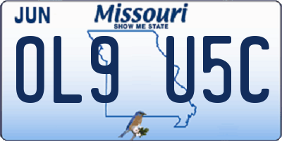 MO license plate OL9U5C