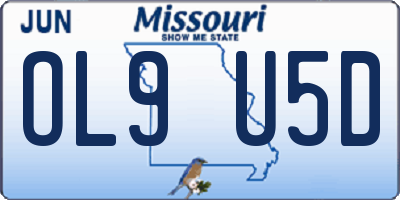 MO license plate OL9U5D