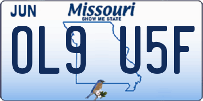 MO license plate OL9U5F