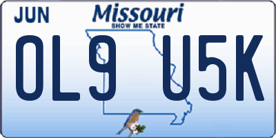 MO license plate OL9U5K