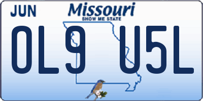 MO license plate OL9U5L
