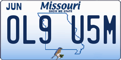 MO license plate OL9U5M
