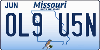MO license plate OL9U5N