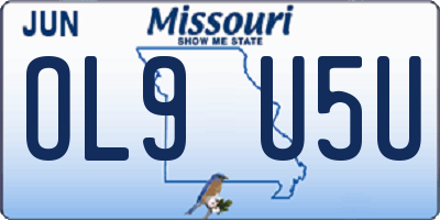 MO license plate OL9U5U