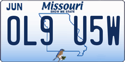 MO license plate OL9U5W