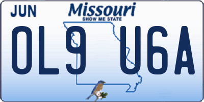 MO license plate OL9U6A