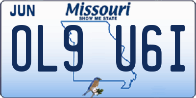 MO license plate OL9U6I