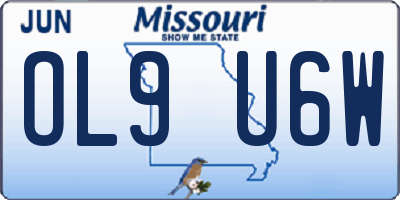 MO license plate OL9U6W