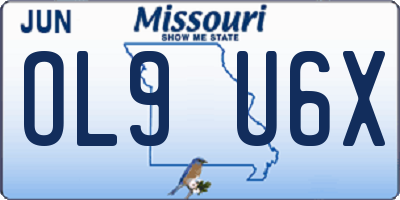 MO license plate OL9U6X