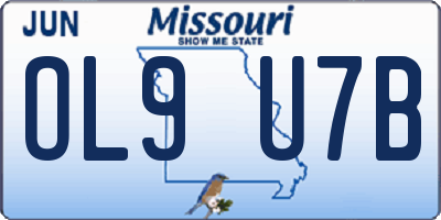 MO license plate OL9U7B