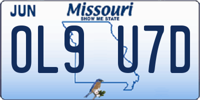 MO license plate OL9U7D