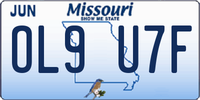 MO license plate OL9U7F
