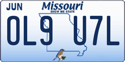 MO license plate OL9U7L