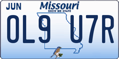 MO license plate OL9U7R