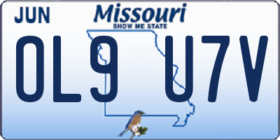 MO license plate OL9U7V