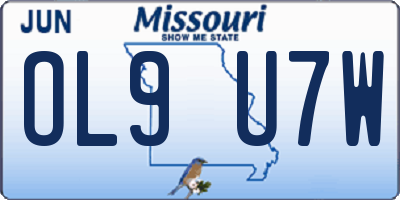 MO license plate OL9U7W