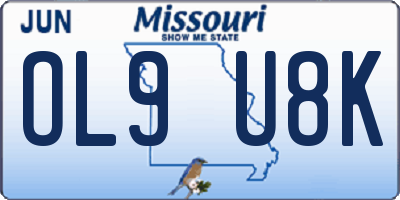 MO license plate OL9U8K