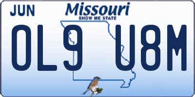 MO license plate OL9U8M