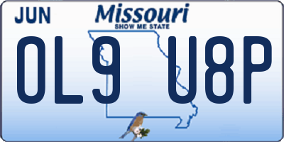MO license plate OL9U8P