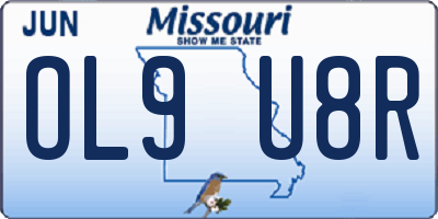 MO license plate OL9U8R
