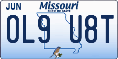 MO license plate OL9U8T