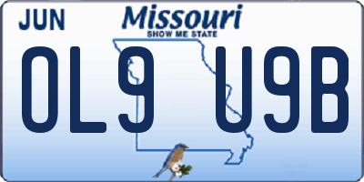 MO license plate OL9U9B