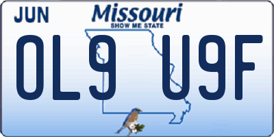 MO license plate OL9U9F