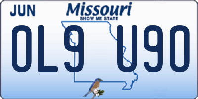 MO license plate OL9U9O