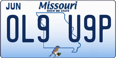MO license plate OL9U9P