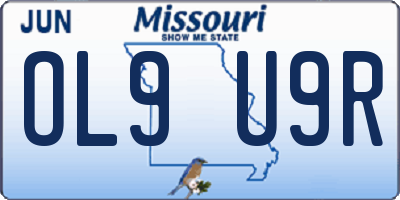 MO license plate OL9U9R