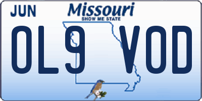 MO license plate OL9V0D