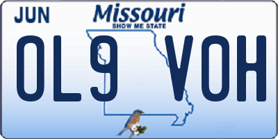 MO license plate OL9V0H