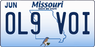 MO license plate OL9V0I