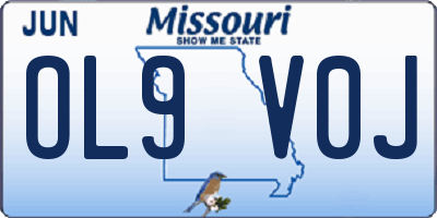 MO license plate OL9V0J