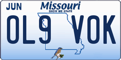 MO license plate OL9V0K
