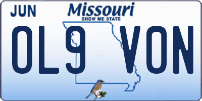 MO license plate OL9V0N