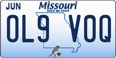 MO license plate OL9V0Q