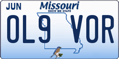 MO license plate OL9V0R