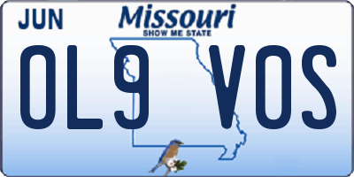 MO license plate OL9V0S