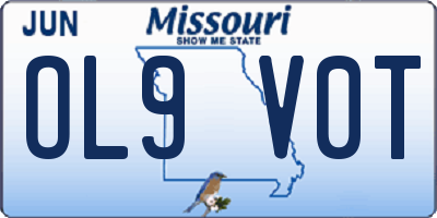 MO license plate OL9V0T