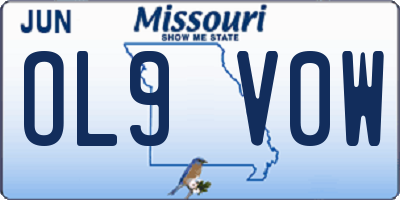 MO license plate OL9V0W