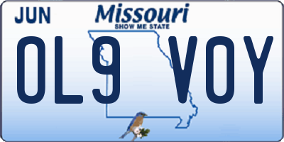 MO license plate OL9V0Y