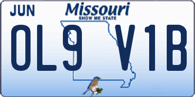 MO license plate OL9V1B