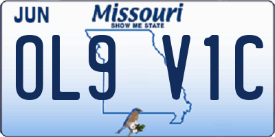 MO license plate OL9V1C