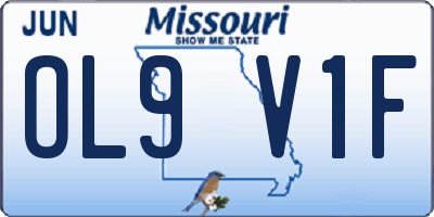 MO license plate OL9V1F